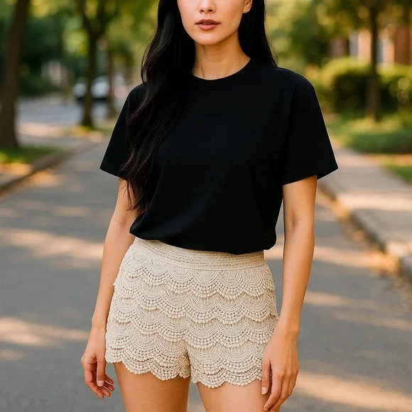 Justify Cream Lace Mini Skort - Picture 8 of 8